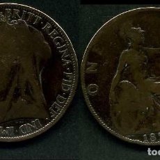 Monedas antiguas de Europa: GRAN BRETAÑA 1 PENNY AÑO 1896 ( VICTORIA REINA DE INGLATERRA DE 1837 A 1901 ) Nº12