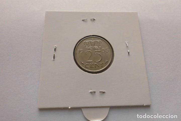 Monedas antiguas de Europa: Holanda 25 Cent 1955 SC - Foto 2