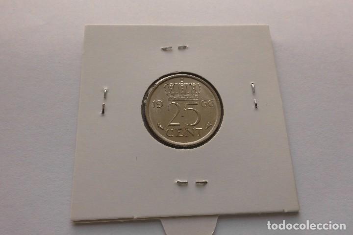 Monedas antiguas de Europa: Holanda 25 Cent 1966 - Foto 2