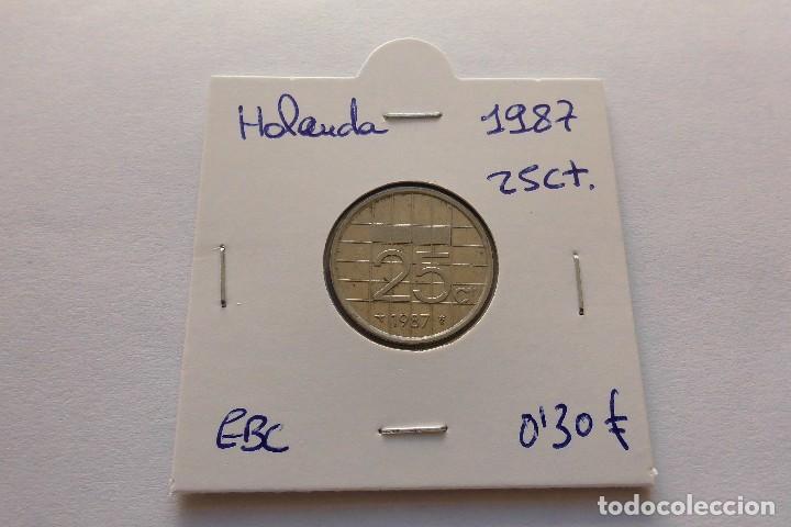 Monedas antiguas de Europa: Holanda 25 Cent 1987 - Foto 1