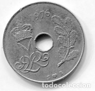 Monedas antiguas de Europa: DINAMARCA 25 ORE A&Ntilde;O 1976 - Foto 2