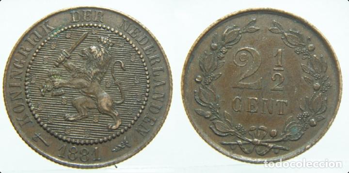 Monedas antiguas de Europa: Moneda de Holanda 2,5 centimos 1881 - Foto 1