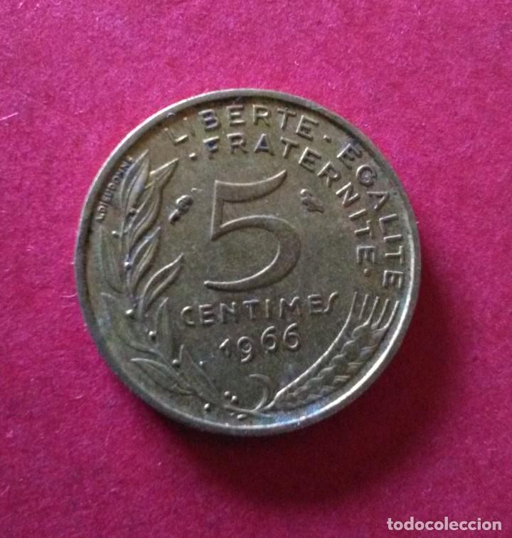 Monedas antiguas de Europa: FRANCIA. 5 C&Eacute;NTIMOS. 1966. - Foto 2