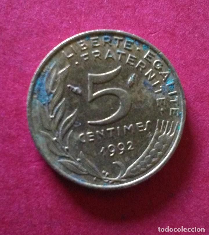 Monedas antiguas de Europa: FRANCIA. 5 C&Eacute;NTIMOS. 1992. - Foto 2