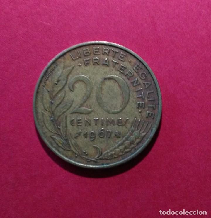 Monedas antiguas de Europa: FRANCIA. 20 C&Eacute;NTIMOS. 1967. - Foto 2
