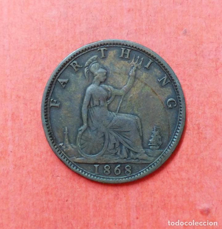 Monedas antiguas de Europa: GRAN BRETA&Ntilde;A : Farthing 1868 - Foto 2