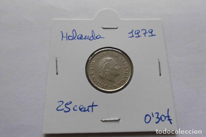 Monedas antiguas de Europa: Holanda 25 Cent 1979 - Foto 1