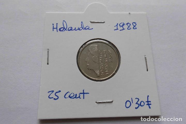 Monedas antiguas de Europa: Holanda 25 Cent 1988 - Foto 1