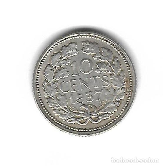 Monedas antiguas de Europa: MONEDA. HOLANDA. 10 CENTS. 1937 - Foto 2