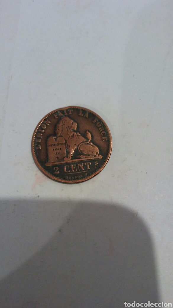 Monedas antiguas de Europa: Moneda B&eacute;lgica 1874 2 c&eacute;ntimo - Foto 1