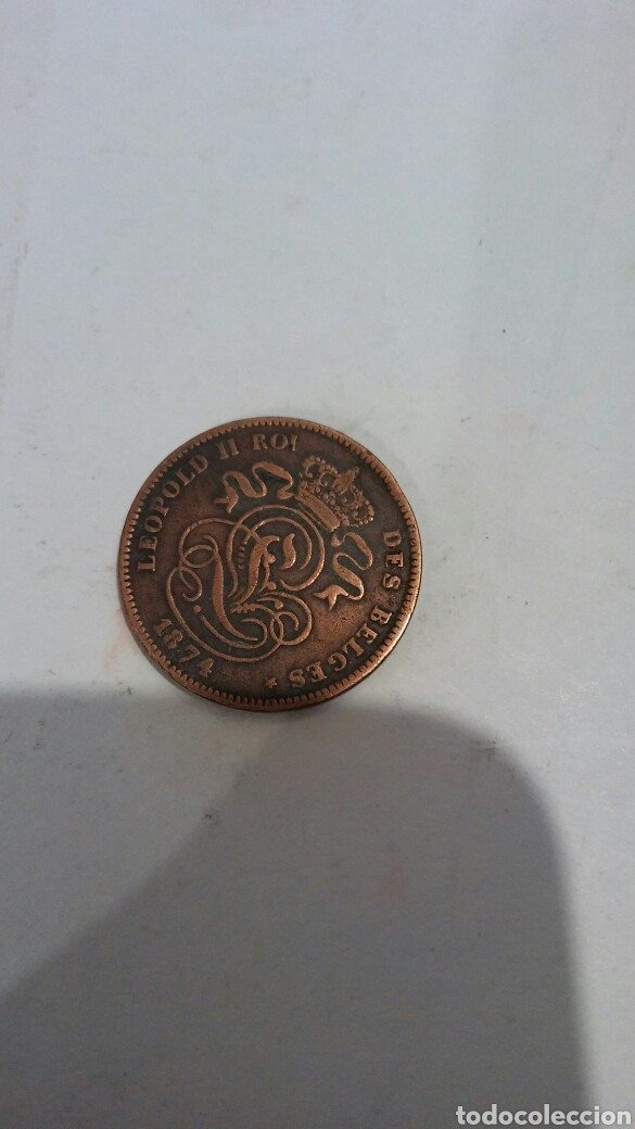 Monedas antiguas de Europa: Moneda B&eacute;lgica 1874 2 c&eacute;ntimo - Foto 2
