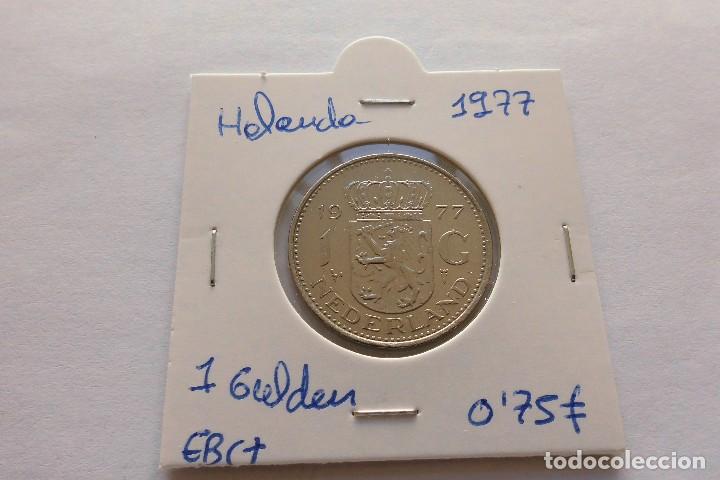 Monedas antiguas de Europa: Holanda 1 Gulden 1977 - Foto 1