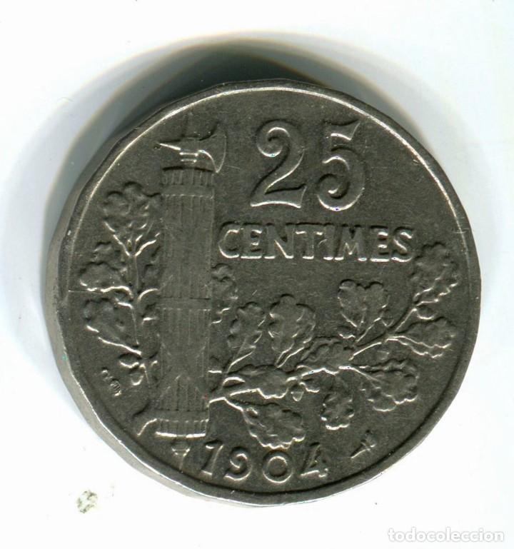 Monedas antiguas de Europa: Francia. 25 c&eacute;ntimos 1904 - Foto 2