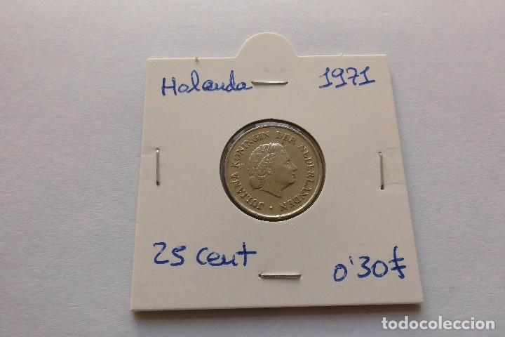 Monedas antiguas de Europa: Holanda 25 Cent 1971 - Foto 1