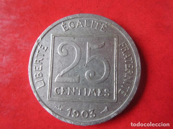Monedas antiguas de Europa: Francia. 25 centimos de 1903 - Foto 1