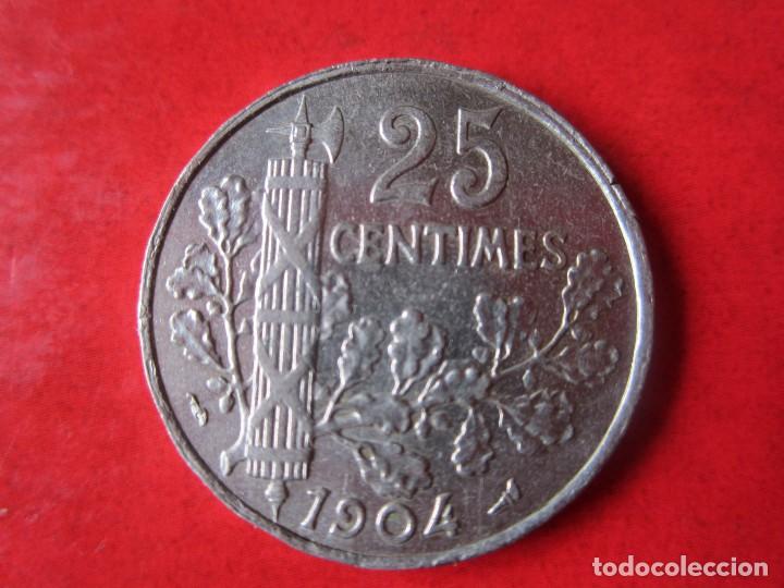 Monedas antiguas de Europa: Francia. 25 centimos de 1904 - Foto 1