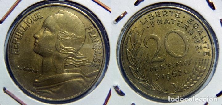 Monedas antiguas de Europa: MONEDA DE FRANCIA 20 CENTIMOS 1967 - Foto 1