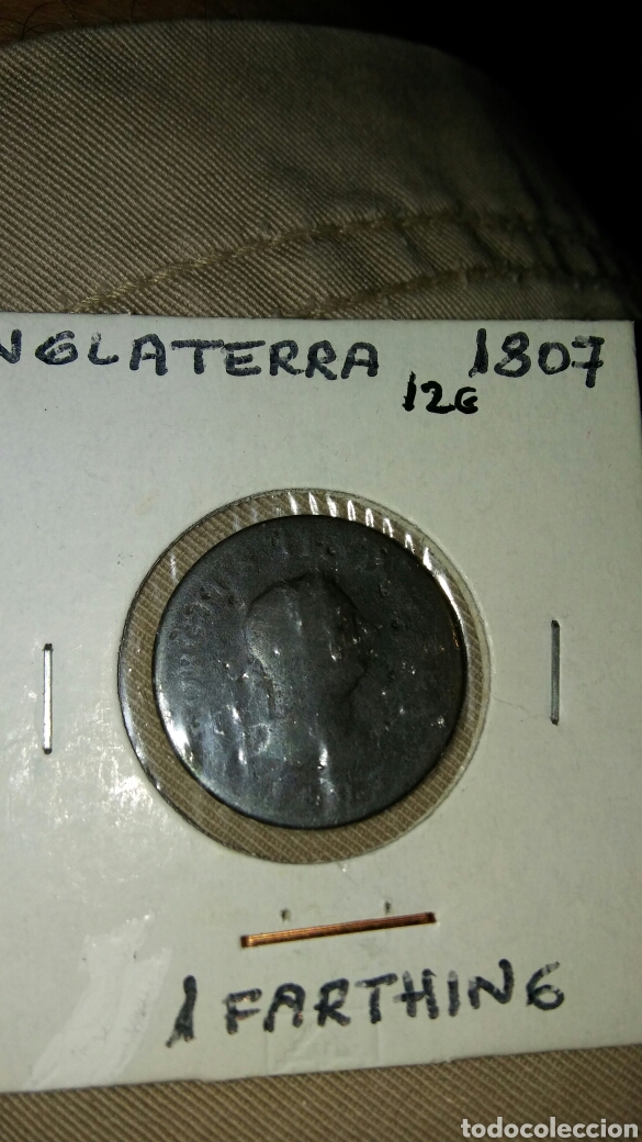 Monedas antiguas de Europa: Moneda Inglaterra 1807 1 farthing - Foto 1