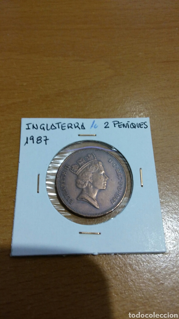 Monedas antiguas de Europa: Moneda de Inglaterra 2 peniques 1987 - Foto 1