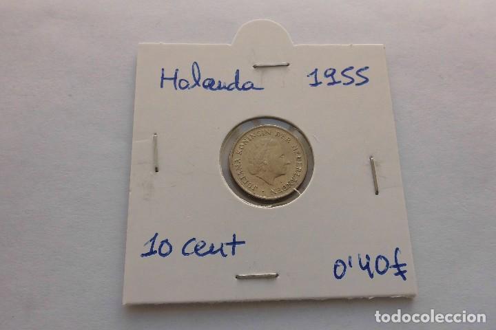 Monedas antiguas de Europa: Holanda 10 cent 1955 - Foto 1