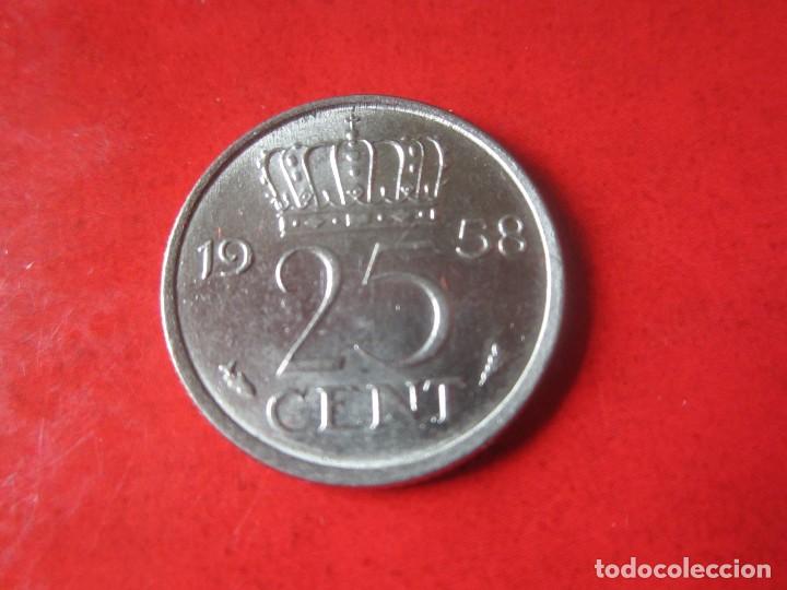 Monedas antiguas de Europa: Holanda. 25 centimos de 1958 - Foto 2