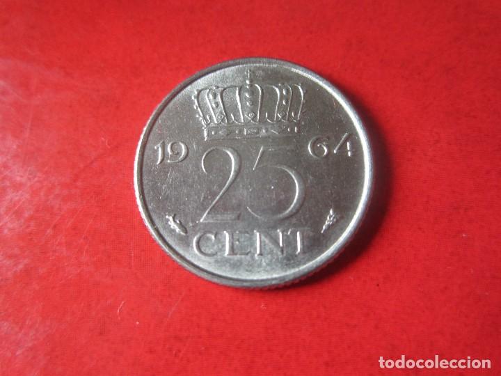 Monedas antiguas de Europa: Holanda. 25 centimos de 1964 - Foto 2