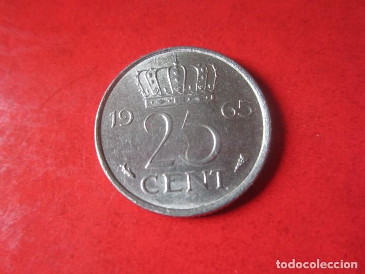 Monedas antiguas de Europa: Holanda. 25 centimos de 1965 - Foto 2