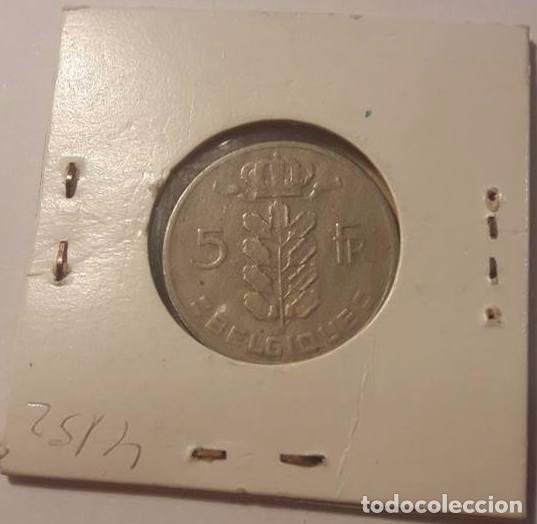 Monedas antiguas de Europa: 5 francos B&eacute;lgica. 1966 - Foto 2