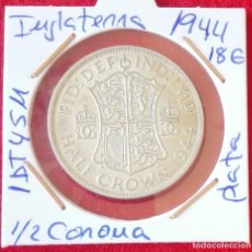 Monedas antiguas de Europa: MONEDA DE INGLATERRA - 1/2 MEDIA CORONA DE PLATA DEL AÑO 1944