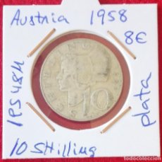 Monedas antiguas de Europa: MONEDA DE AUSTRIA - 10 SHILLING DE PLATA DEL AÑO 1958