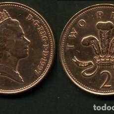 Monedas antiguas de Europa: GRAN BRETAÑA 2 PENCE AÑO 1997 ( ELIZABETH II - REINA DE INGLATERRA DESDE 1952 ) Nº2