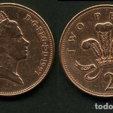 Monedas antiguas de Europa: GRAN BRETAÑA 2 PENCE AÑO 1997 ( ELIZABETH II - REINA DE INGLATERRA DESDE 1952 ) Nº3
