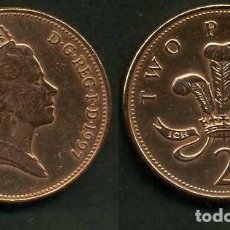 Monedas antiguas de Europa: GRAN BRETAÑA 2 PENCE AÑO 1997 ( ELIZABETH II - REINA DE INGLATERRA DESDE 1952 ) Nº5