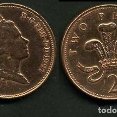 Monedas antiguas de Europa: GRAN BRETAÑA 2 PENCE AÑO 1997 ( ELIZABETH II - REINA DE INGLATERRA DESDE 1952 ) Nº11