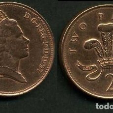 Monedas antiguas de Europa: GRAN BRETAÑA 2 PENCE AÑO 1997 ( ELIZABETH II - REINA DE INGLATERRA DESDE 1952 ) Nº12
