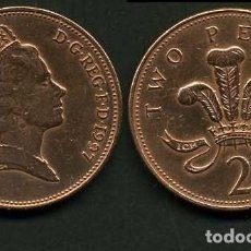 Monedas antiguas de Europa: GRAN BRETAÑA 2 PENCE AÑO 1997 ( ELIZABETH II - REINA DE INGLATERRA DESDE 1952 ) Nº16