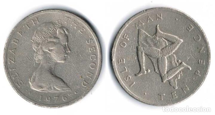 Monedas antiguas de Europa: Moneda de Isla de Man 10 pende 1976 - Foto 1