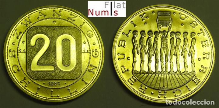 Monedas antiguas de Europa: AUSTRIA - 20 CHELINES - 1981 - PROOF - Foto 1