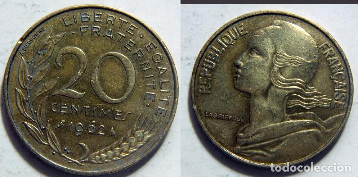 Monedas antiguas de Europa: MONEDA DE FRANCIA 20 CENTIMOS 1962 - Foto 1