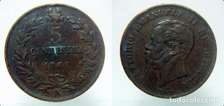 Monete antiche di Europa: MONEDA DE ITALIA  5 CENTESIMI 1862 VITORIO EMANUEL II ITALIA