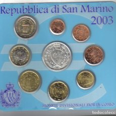 Monedas antiguas de Europa: SAN MARINO EUROS 2003 - CARTERA OFICIAL - OCHO VALORES MAS MONEDA DE PLATA DE 5 EUROS FDC 