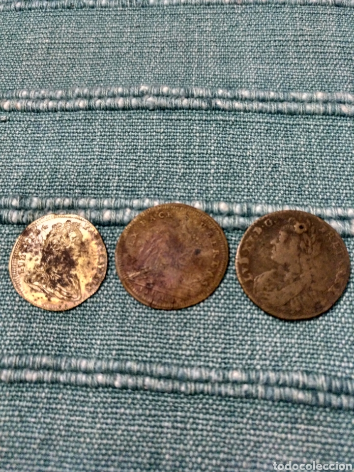 Monedas antiguas de Europa: Tres antiguos jetones tokens a clasificar