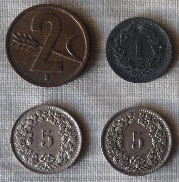 Monedas antiguas de Europa: LOTE DE 4 MONEDAS DE SUIZA - Foto 1