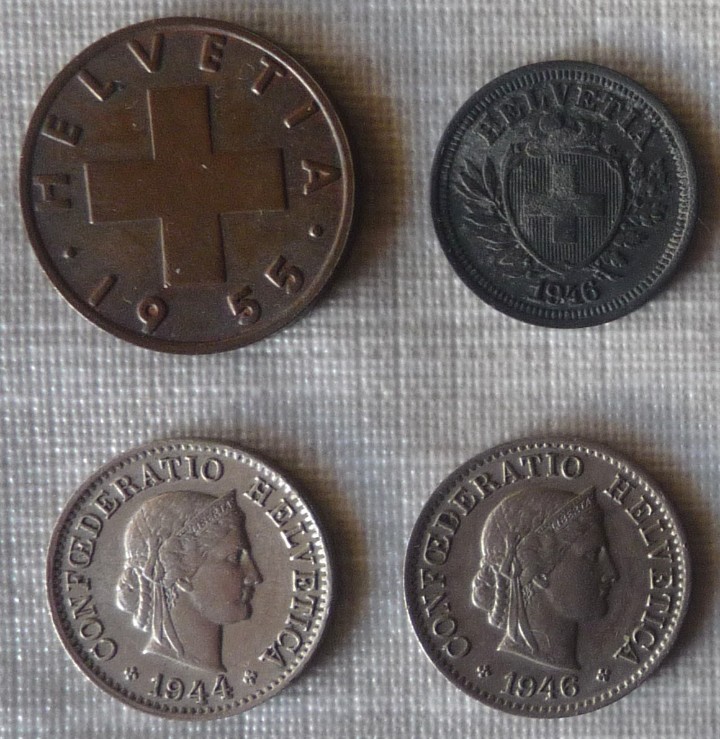 Monedas antiguas de Europa: LOTE DE 4 MONEDAS DE SUIZA - Foto 2
