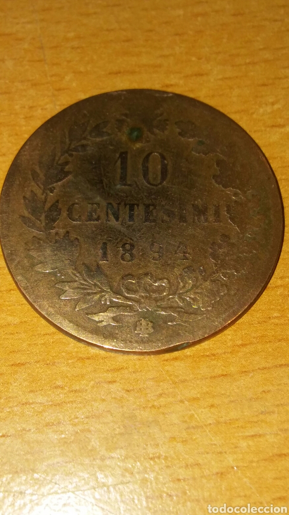 Monedas antiguas de Europa: Moneda Italia 10 cent&eacute;simo 1894 - Foto 1