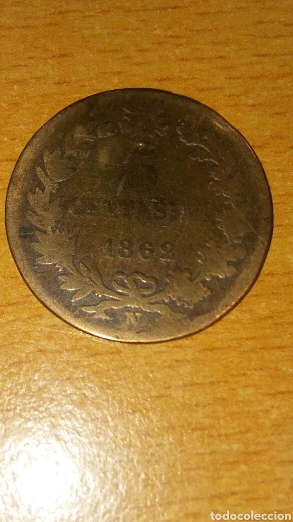 Monedas antiguas de Europa: Moneda Italia 5 cent&eacute;simo 1862 - Foto 1