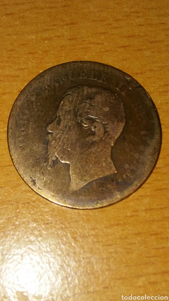 Monedas antiguas de Europa: Moneda Italia 5 cent&eacute;simo 1862 - Foto 2