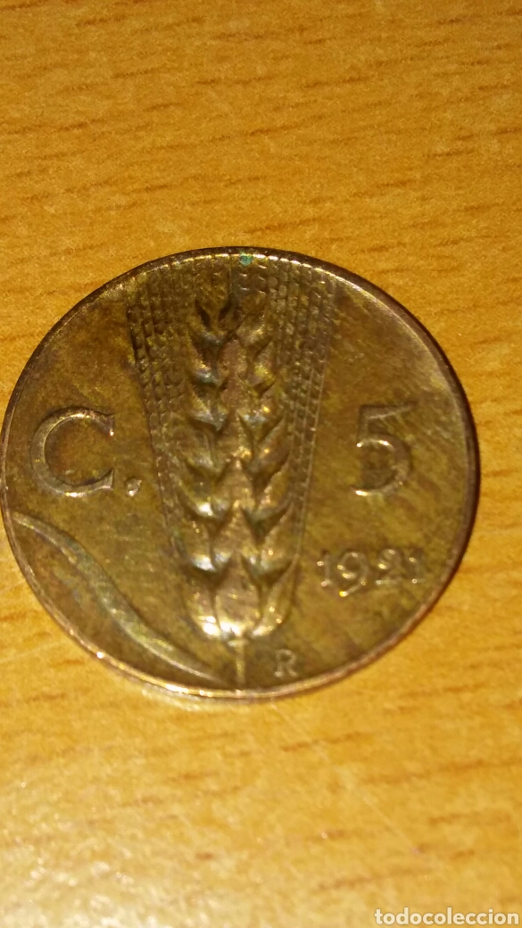 Monedas antiguas de Europa: Moneda Italia 5 cent&eacute;simo 1921 - Foto 1