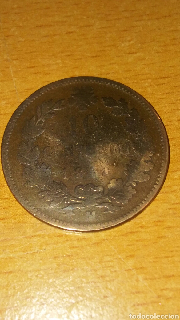Monedas antiguas de Europa: Moneda Italia 10 cent&eacute;simo 1861 - Foto 1