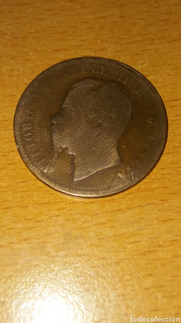 Monedas antiguas de Europa: Moneda Italia 10 cent&eacute;simo 1861 - Foto 2